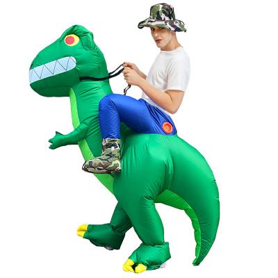 China Realistic Cartoon Waterproof Adult Inflatable Figure Costume Mascot T-rex Christmas Cloth Polyester Realistic Dinosaur for sale