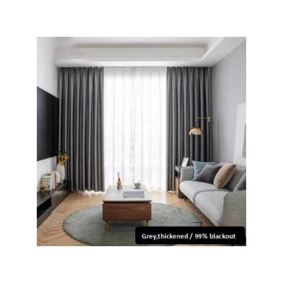 China Blackout Curtains Window Series Blackout Manual Curtains Bedroom Blackout Curtains Custom Made Classic Durable Heatproof Office Gray for sale