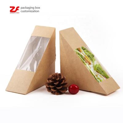 China Custom Recycled Paper Food Packaging Packaging Box Materials Disposable Sandwich Paper With Clear Window for sale