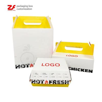 China Recycled Materials Customized Medium Large Size Eco-Friendly Disposable Hamburger Box Food Packaging Paper Box for sale