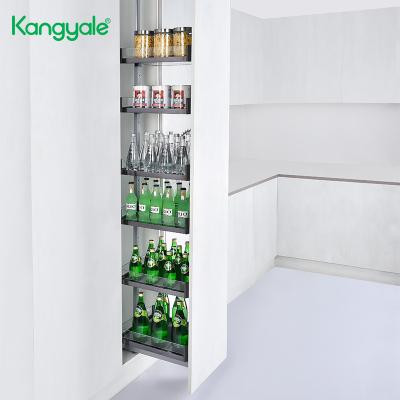 China Kangyale Sustainable Factory Sells Kitchen Storage Metal Wire Locker Pantry Unit Tall Cabinet Pull Out Basket for sale