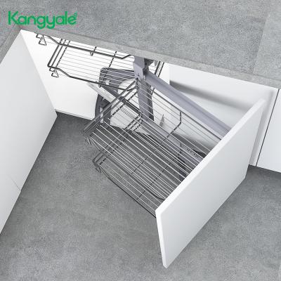 China KYL C0201R modern sideboard metal pull out wire basket for kitchen storage with soft-closing slide for sale