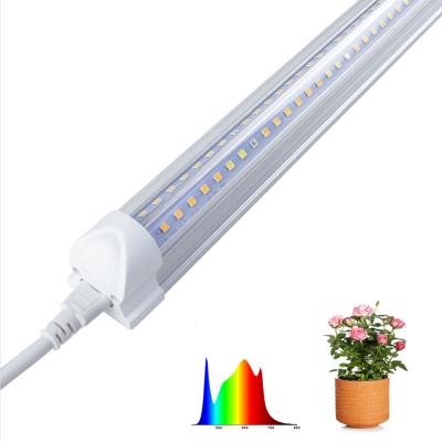 China High Bright V-shape Integrated UV Blue Red Full Spectrum High Bright 110lm/W Super Bright Hotsale t8 IR Full Grow Lights Tubes for sale