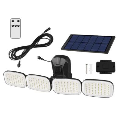 China Drop Shipping 4 Head PIR Motion Sensor Solar Garden Lights Outdoor Waterproof Led Sensor Light For Wall for sale