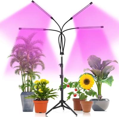 China 4 Tube 3 Mode Dimmable Tripod With Auto On/Adjustable Extension Plant 4 Head Growing Lamp Light With Red Blue LED Bulbs for sale