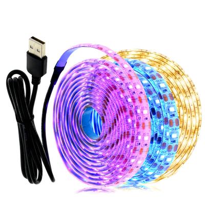 China Residential 5V USB 1M 2M Pink /blue/Warm/White/RGB 2835 TV Background Lighting Decoracion Fairy Lights LED Strip Light for sale