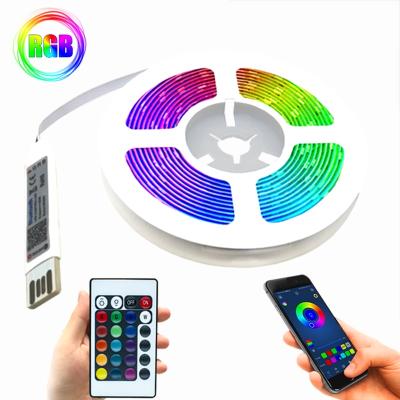 China Home Controlled App Kit Music Sync Voice Control Google Home Alexa Tuya Residential Full 5050 5m 10m Wifi Waterproof RGB Smart Led Strip Light for sale