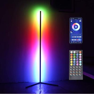 China Modern Corner Floor Lamp RGB LED Color Changing Dimmable Atmosphere Ambient Mood Standing Light Bar For Bedroom Living Room Decoration for sale