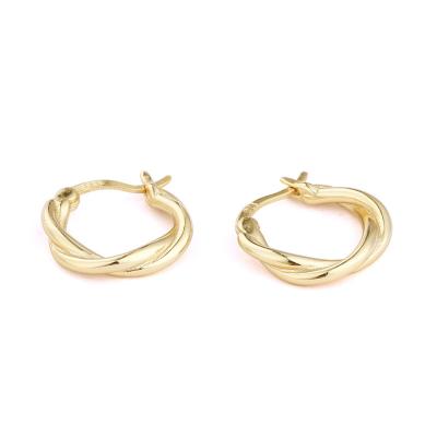 China Lead Free Nickel Free Trendy Fine Jewelry Gold Plated Thick 925 Sterling Silver Earring Hoop Earrings Jewelry For Women Fashion Accessories for sale