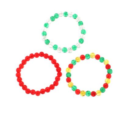 China BOHEMIA Merry Christmas High Quality Colorful Glass Bead Bracelets Crystal Elastic Rope Glass Breaking Bracelet For Women Bracelet Sets for sale