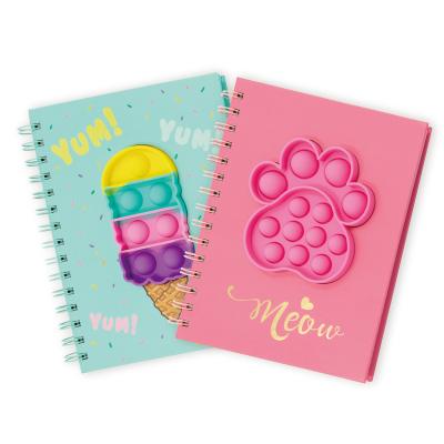 China Custom Printed School Notebooks Bulk Printed Cover Paper Stain UV Spiral Notebooks Ice Form Blank Sublimation Notebook for sale