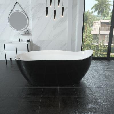 China 69 Inch Large Freestanding Acrylic Freestanding Black Bathtub for sale