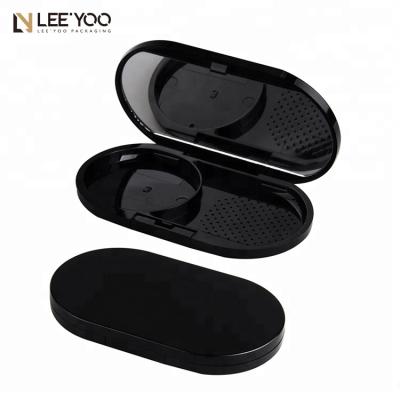 China PA-1010B Recyclable Oval Black Empty Compact Powder Packing for sale