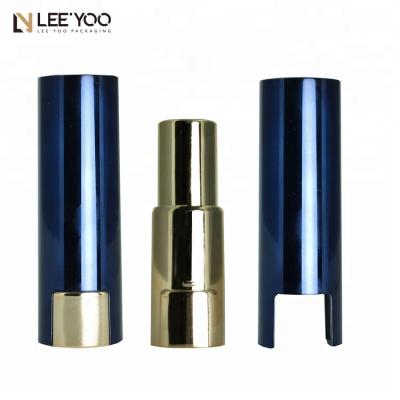 China PA-1022 Cosmetics Cylinder Shiny Blue Empty Lipstick Container Wholesale Cosmetic Packaging for sale