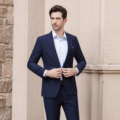 China Breathable Mens Suit Tailored 2 Piece Suits Latest Slim Fit Business Formal Wedding Blazer Set For Men for sale