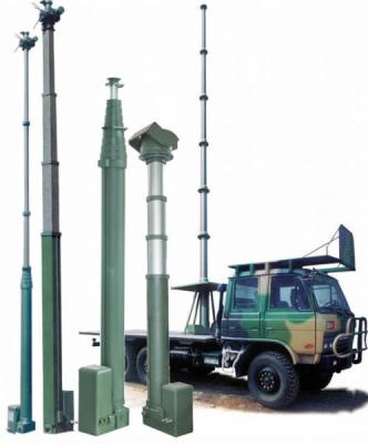 China Electric Customized Round Square Telescopic Antenna Aluminum Mast Military Telescopic Mast For Military Communication Radar System for sale