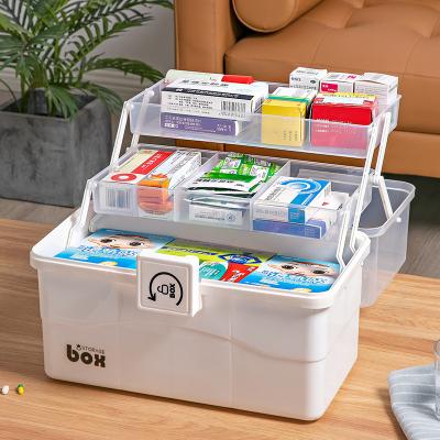 China Multilayer Folded Plastic Crate Emergency Storage Container Steamable Layered Standing Medicine Box For Sale for sale