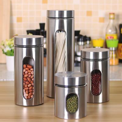 China Freshness Keeping Pantry Organized Stainless Steel Food Containers Coffee Tea Sugar Toys Box Container Storage for sale