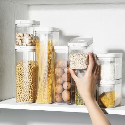 China Hot Selling Freshness Preservation Kitchen Sealed Boxes Transparent Plastic Container Grain Container Food Storage Organ Box With Lid for sale