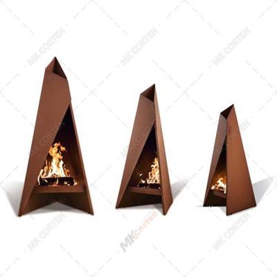 China Modern Design Fireplace Corten Decorative Fire Pit Outdoor Modern Fire Places for sale