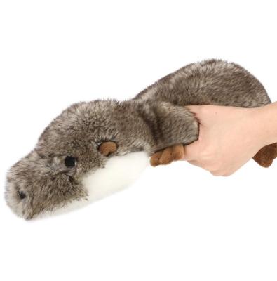 China Super Soft Stuffed Plush Dog Toys Artificial Fur Stocked Otter Shaped Pet Toys Pet Rings Dog Bite Training Game Chew Toys Non-Toxic for sale