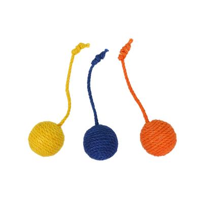 China Pet Filling Cat Chew Toy Cat Teaser Cat Toy Ball Rock Rattle Sisal Toxic Proof Colorful Popular Durable Wholesale Durable for sale