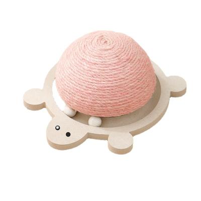 China Creative Turtle-like Pet Cat Ball Toy Cat Scratching Cat Playing Disk Sisal Density Board New-design Viable Wholesale for sale