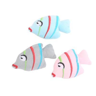 China Catnip Fleece Colorful Filling Pet Cat Chew Toy Durable Wholesale Funny New-design Beautiful Fish for sale