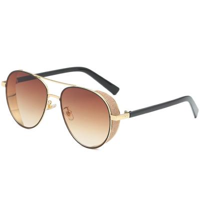 China New Fashion Sunglasses Custom Design UV400 Fabric Gold Frame Fashion Metal Sun Glasses Ready Sun Glasses for sale