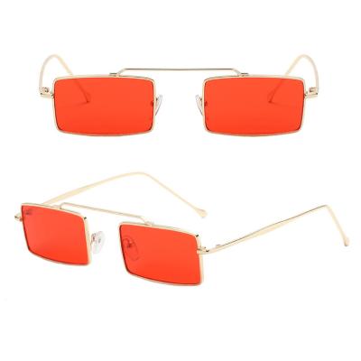 China Fashion Sunglasses Shape OEM Square With Double Nose Pads Bridge Design Logo Metal Sunglasses Sun Glasses for sale