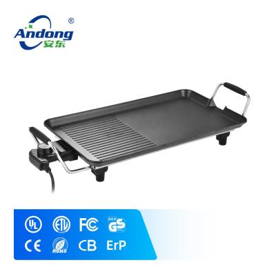 China Rv Andong Indoor Smokeless 2 in 1 Electric BBQ Grill Griddle with Half Grill and Half Griddle for sale