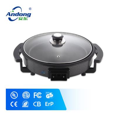 China Sustainable Andong Kitchen Appliances Good Quality Electric Grill Pizza Pan With Glass Cover for sale