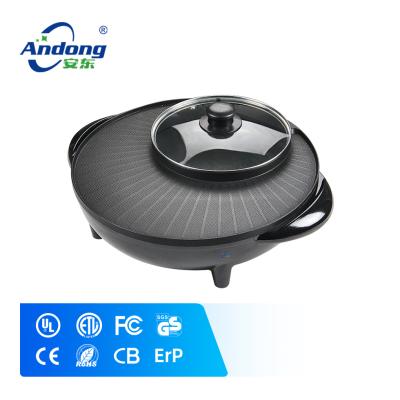 China Easily Assembled Commercial Indoor BBQ Grill Pan Electric BBQ Grill Pan Electric Andong Grill with Hot Pot for sale