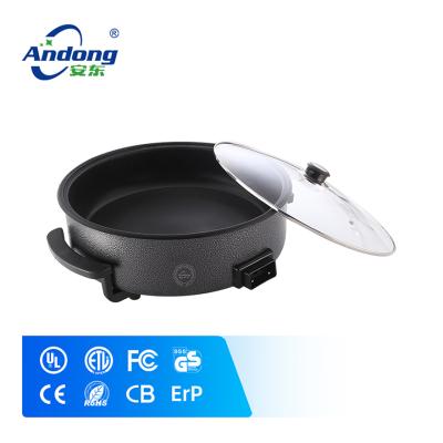 China Andong viable 14 inch pizza tray pan, non stick cast iron pizza tray pizza serving dish for sale