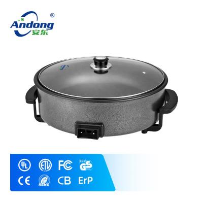 China Adjustable Temperature Andong Non-Stick Coating Round Electric Hot Pan Deep Fryer Party Pan for sale