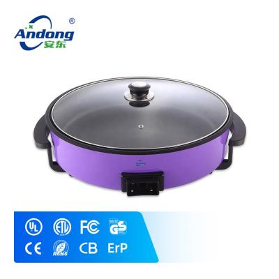 China Andong Factory Hot Selling Temperature Adjustable Round Electric Ceramic Frying Pan 1500W for sale