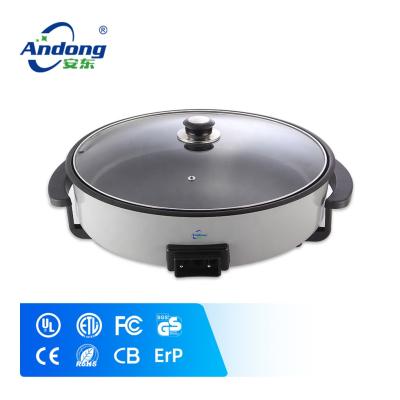 China Hotel Andong Multifunctional Home Useful No-Stick Electric Round Pizza Pan And Electric Skillet With VDE Plug for sale