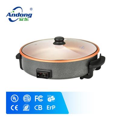 China RV Andong 46cm Round Pizza Ceramic Nonstick Coating Electric Pan With 7cm Depth Cooking Pot for sale