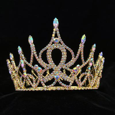 China Pageant Gold Crown Fake Stone Full Around Crystal Beauty Crowns PC-210822 for sale