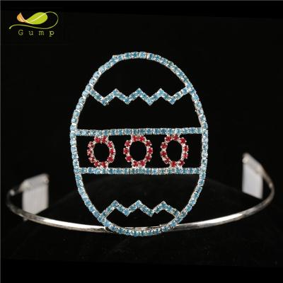 China Egg Design Easter Rhinestone Crown Holiday Beauty Pageant Crystal Tiara CN-1801 for sale