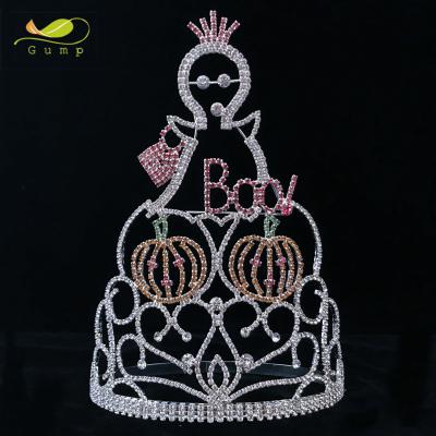 China Wholesale Halloween Pageant Crystal Crown Pumpkin Rhinestone Tiara CN-17210 for sale