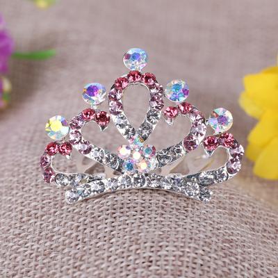 China Children's Crystal Bridal Hair Accessories Girl's jewelry crown Tiara Comb Customized Size for sale