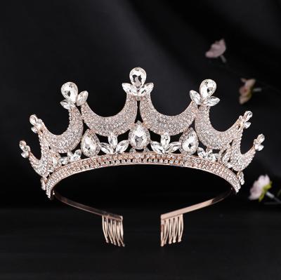 China Wedding Crown Rhinestone Crystal Crowns Pageant Tiara HG-210801 for sale