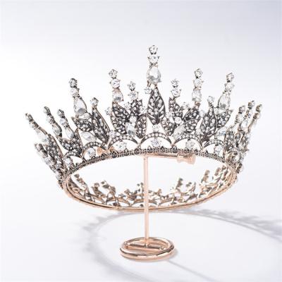 China Crystal Round Bridal Tiaras Crowns Pageant Prom Tiara Rhinestone Headband Wedding Hair Accessories HG-191202 for sale