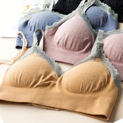 China Antibacterial Women Full Cup Size Antibacterial Quality Non Wire Bra With Lace Edge for sale