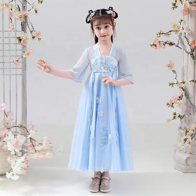 China Washable Girls' ancient clothes Chinese style children's summer clothes ancient style super fairy skirt girls Tang suit dress for sale