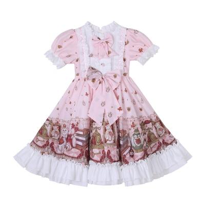 China Breathable Fashion sweet lolita princess dresses girls dress kids summer short sleeve skirt for sale