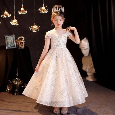 China Washable New Design Kids princess dress Polyester Fluffy Yarn dress birthday party dresses for girl for sale