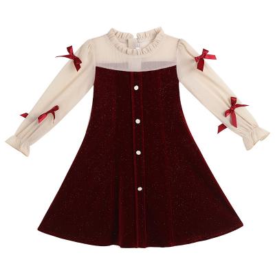 China washable dress dress for kids girl birthday6 to 14 years old velvet night dance skirt for sale