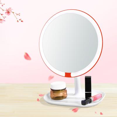 China Custom Vanity Mirror Lighted Desk Table Smart Bathroom Led Hand Decor Wall Side Makeup Mirror for sale